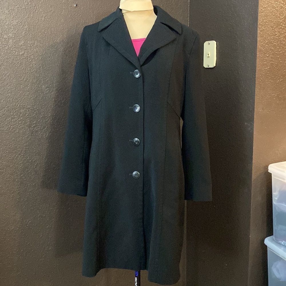 Gallery women’s black 4 button‎ dress trench stadium coat